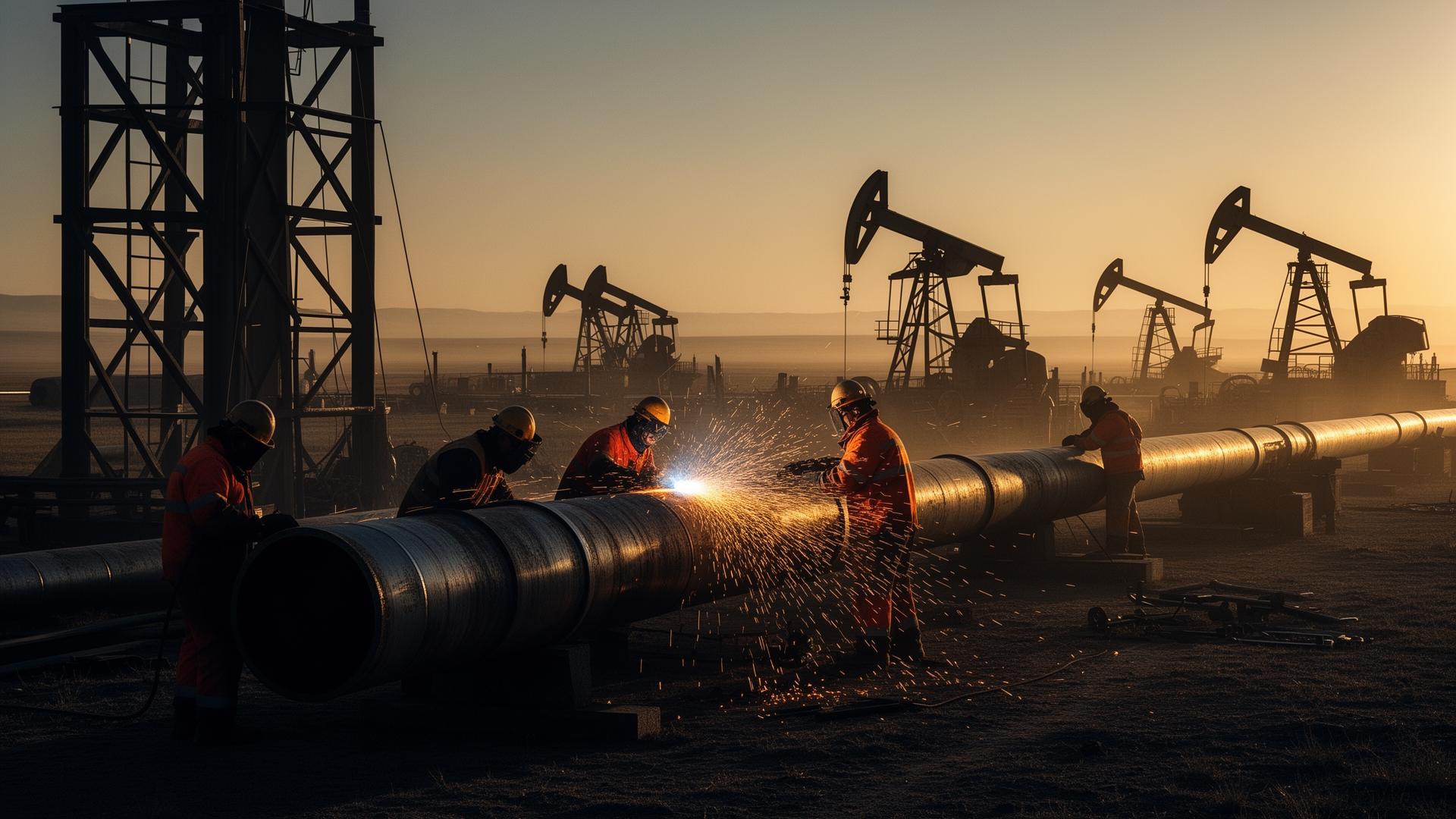 Сварочно-монтажные работы на нефтепроводе